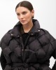 Lola Casademunt Braided Padded Vest With Belt Black Παλτό Lola Casademunt Braided Padded Vest With Belt Black Παλτό