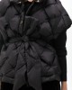 Lola Casademunt Braided Padded Vest With Belt Black Παλτό Lola Casademunt Braided Padded Vest With Belt Black Παλτό
