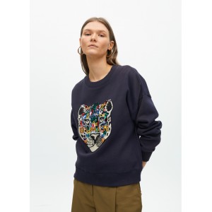 Lola Casademunt Animal Embellished Navy Πουλόβερ Lola Casademunt Animal Embellished Navy Πουλόβερ