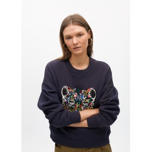 Lola Casademunt Animal Embellished Navy Πουλόβερ
