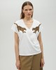 Lola Casademunt T-Shirt With Rhinestone Tigers White Μπλούζα