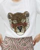 Lola Casademunt Lion T-Shirt With Rhinestones Μπλούζα