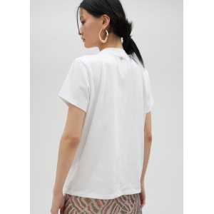 Lola Casademunt Lion T-Shirt With Rhinestones Μπλούζα