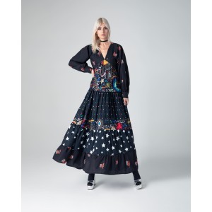 MAMOUSH Sara Black Κρεπ Φόρεμα