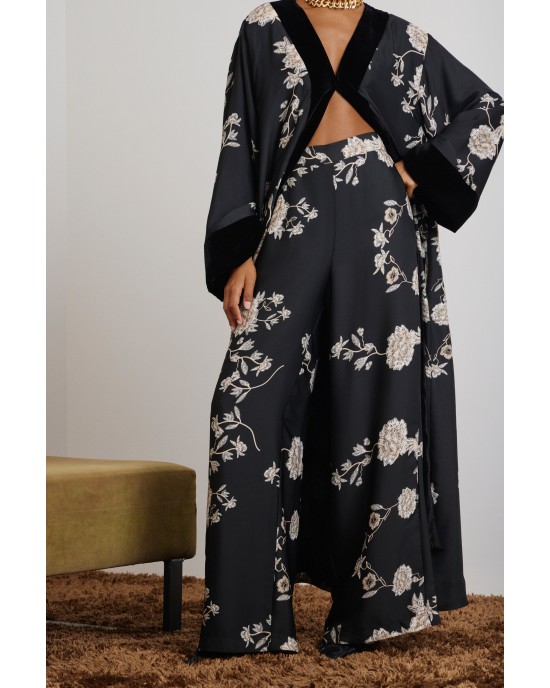 Mamoush Sofia Printed Black/Flower Παντελόνι Mamoush Sofia Printed Black/Flower Παντελόνι