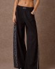 Mamoush Alma Black/Animal Print Wide-Leg Παντελόνι
