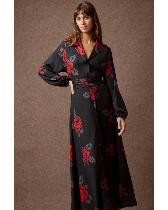 Mamoush Kyveli Black Maxi Φόρεμα