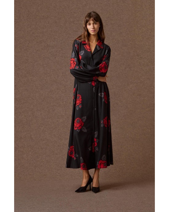 Mamoush Kyveli Black Maxi Φόρεμα