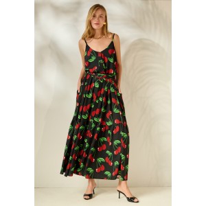 Mamoush Fotini Black Cherry Maxi Φόρεμα