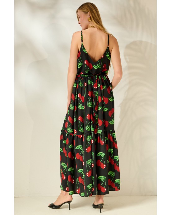 Mamoush Fotini Black Cherry Maxi Φόρεμα