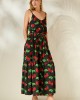 Mamoush Fotini Black Cherry Maxi Φόρεμα