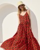 Mamoush Fotini Black Strawberries Maxi Φόρεμα