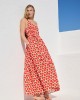 Mamoush Fotini Ecru Strawberries Maxi Φόρεμα