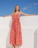 Mamoush Fotini Ecru Strawberries Maxi Φόρεμα