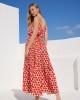 Mamoush Fotini Ecru Strawberries Maxi Φόρεμα