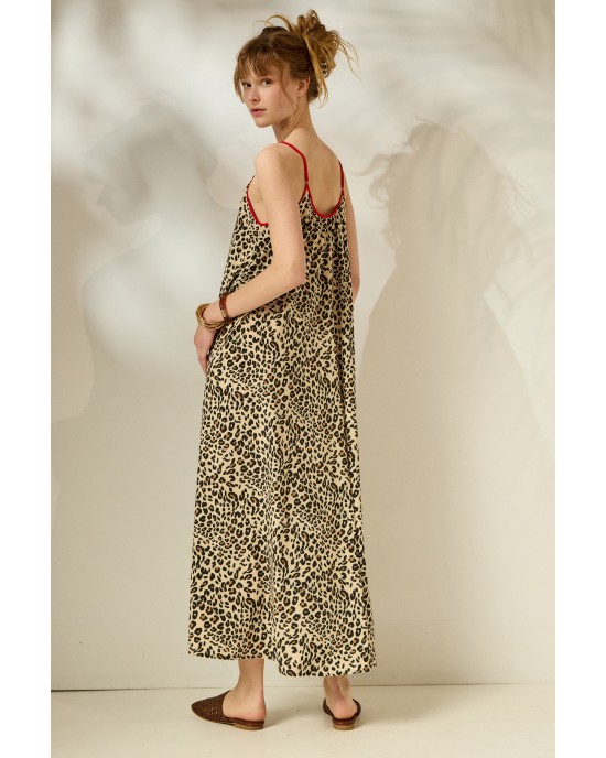 Mamoush Aliki Animal Print Midi Φόρεμα