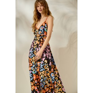 Mamoush Aliki Full Color Animal Print Midi Φόρεμα