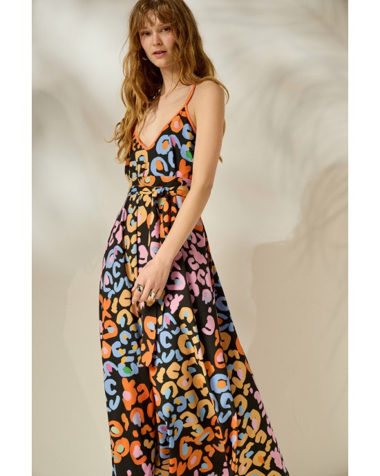 Mamoush Aliki Full Color Animal Print Midi Φόρεμα