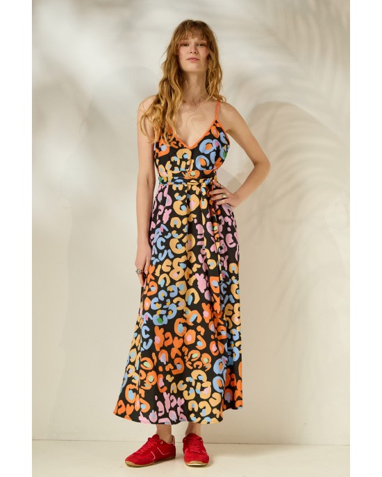 Mamoush Aliki Full Color Animal Print Midi Φόρεμα