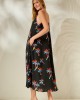 Mamoush Aliki Black Palm Trees Midi Φόρεμα