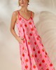 Mamoush Aliki Pink Apples Midi Φόρεμα