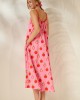 Mamoush Aliki Pink Apples Midi Φόρεμα