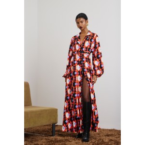 Mamoush Elli Rhombus Print Maxi Φόρεμα
