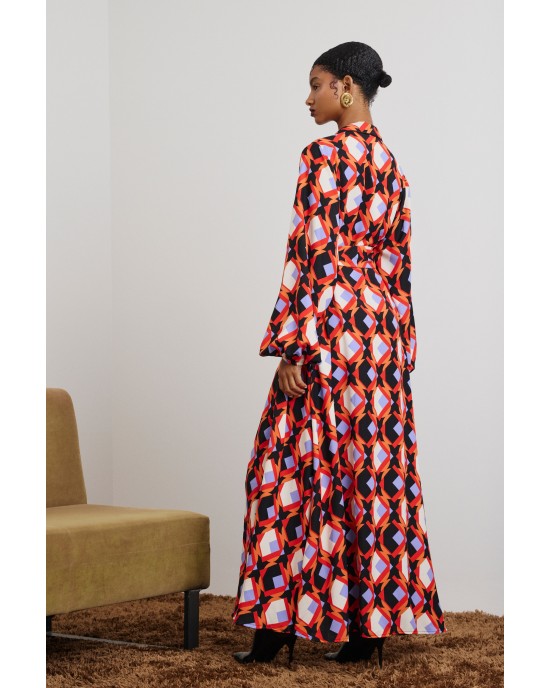 Mamoush Elli Rhombus Print Maxi Φόρεμα Mamoush Elli Rhombus Print Maxi Φόρεμα