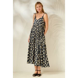 Mamoush Julianna Black Bows Midi Φόρεμα