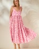 Mamoush Julianna Pink Hearts Midi Φόρεμα