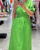 MAMOUSH One Shoulder Midi Green Φόρεμα