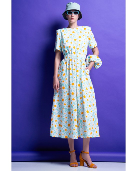 Mamoush Violeta Mint With Daisies Midi Φόρεμα Mamoush Violeta Mint With Daisies Midi Φόρεμα