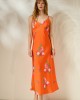Mamoush Ioanna Orange Roses Φόρεμα