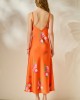 Mamoush Ioanna Orange Roses Φόρεμα