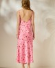Mamoush Ioanna Pink Roses Φόρεμα