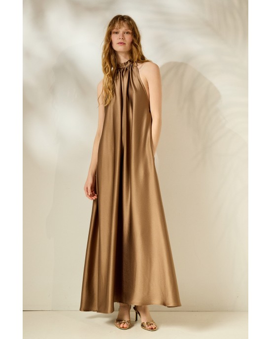 Mamoush Eleanora Mocca Maxi Φόρεμα