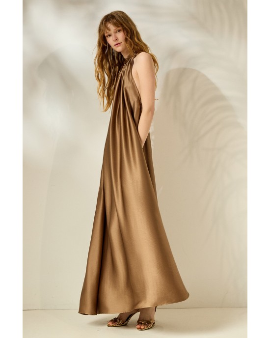 Mamoush Eleanora Mocca Maxi Φόρεμα