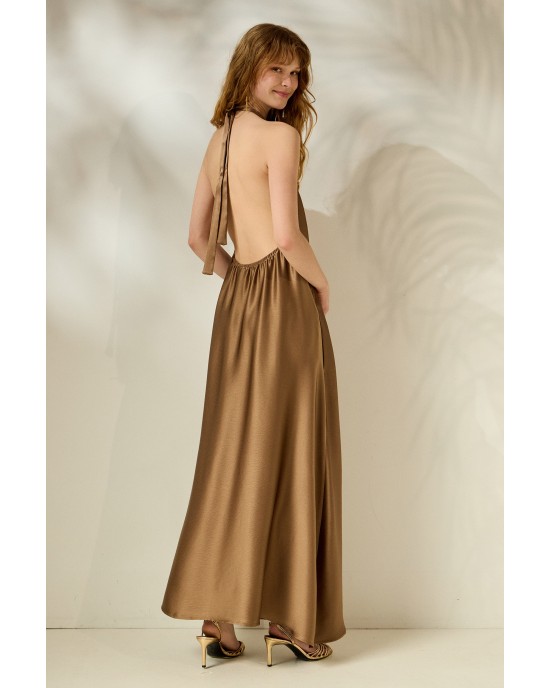 Mamoush Eleanora Mocca Maxi Φόρεμα