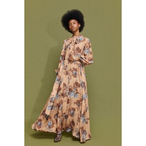 Mamoush Evangelia Mocha Floral Maxi Φόρεμα