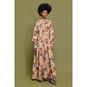 Mamoush Evangelia Mocha Floral Maxi Φόρεμα