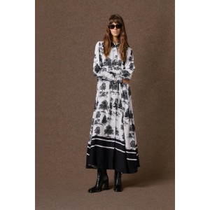 Mamoush Amyra Black/White Maxi Φόρεμα