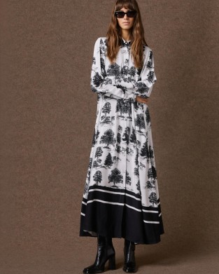 Mamoush Amyra Black/White Maxi Φόρεμα