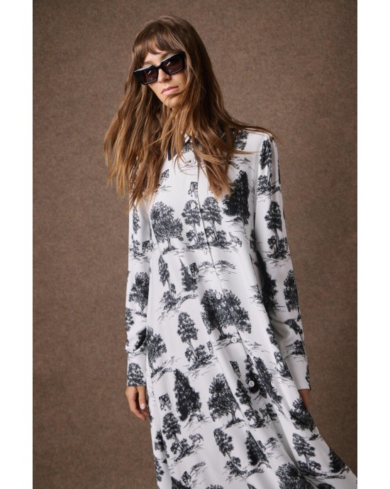 Mamoush Amyra Black/White Maxi Φόρεμα