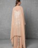 Mya Collection Daria Beige Cape & Maxi Φόρεμα