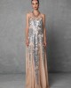 Mya Collection Daria Beige Cape & Maxi Φόρεμα
