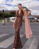Mya Collection Belisse Brown Maxi Φόρεμα