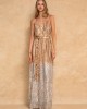 Mya Collection Tessa Beige Maxi Φόρεμα