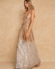 Mya Collection Tessa Beige Maxi Φόρεμα