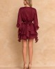 Mya Collection Annelise Burgundy Mini Φόρεμα