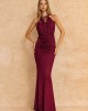 Mya Collection Deloria Maroon Maxi Φόρεμα